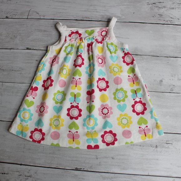 Circo Baby Girl Dress Size 3 Months White Cotton Floral Sundress - Picture 2 of 4